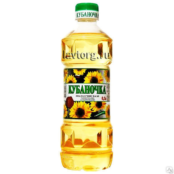 Масло подсолнечное рафинированное "Кубаночка". 0.5 л купить оптом за 60 ...