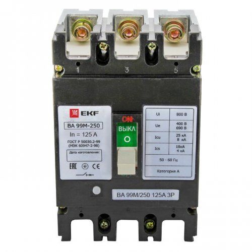 Автоматический выключатель ВА-99M 250/125А 3P EKF Basic