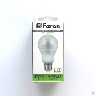 Лампа LED 15вт А60 белая 230в Feron 