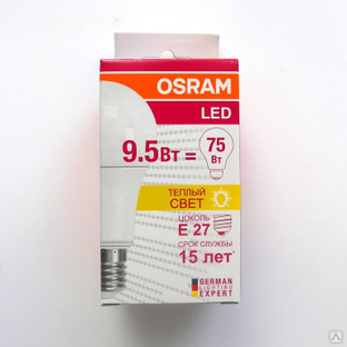 Лампа светодиодная LED 6(50)вт А55 Е27 230в теплый белый Osram #1