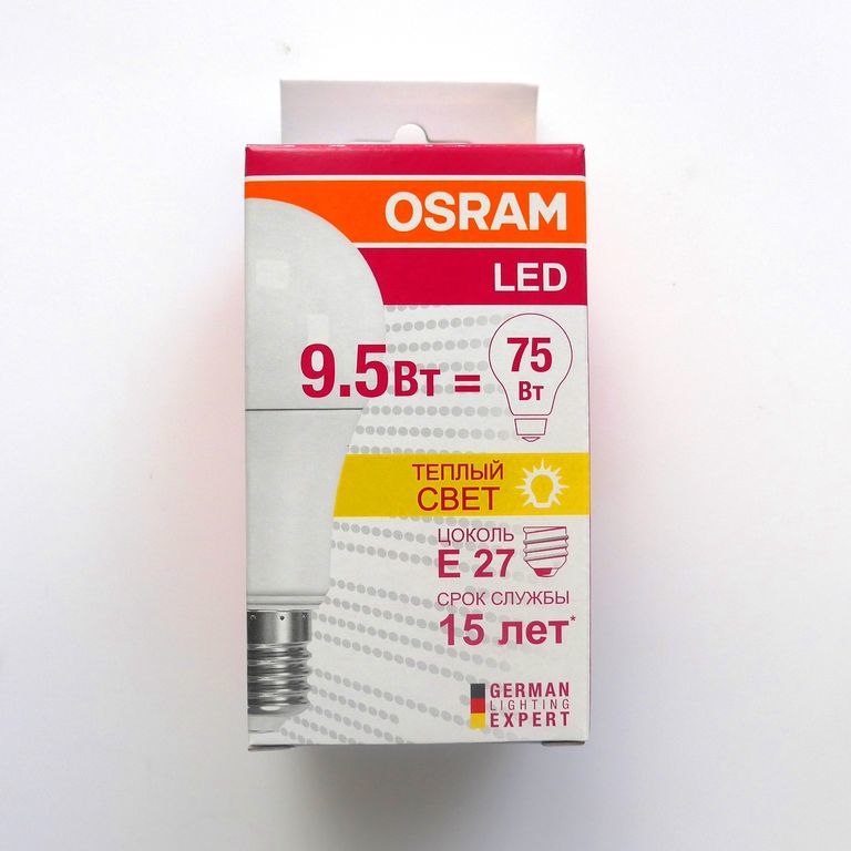 Лампа светодиодная LED 6(50)вт А55 Е27 230в теплый белый Osram