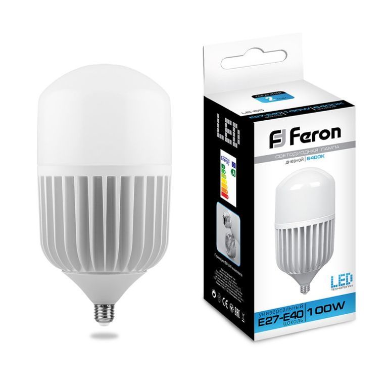 Лампа светодиодная LED 100вт E27 дневная FERON