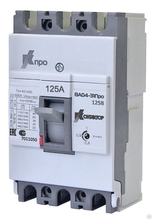 Выключатель автоматический ВА04-31 Про 3p 100А Icu-35kA к Контактор