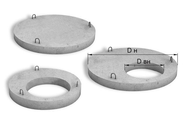 Кольца колодцев бетонные, крышки для колодцев, днища колодцев