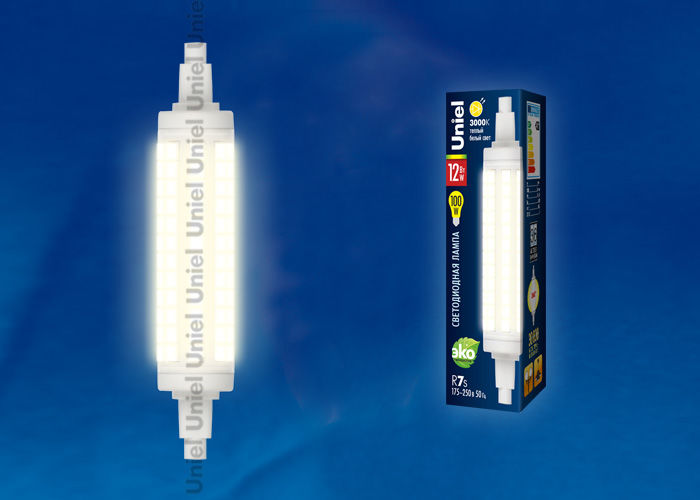 Лампа светодиодная R7s LED-J118-12W/WW/R7s/CL PLZ06WH Uniel UL-00001555