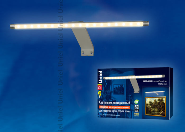 Светильник для картин и зеркал ULM-F32-5,5W/WW IP20 SILVER Uniel 08003