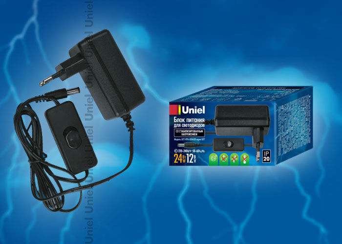 Блок питания для светодиодных ламп и модулей UET-VPA-024A20 12V IP20 Uniel