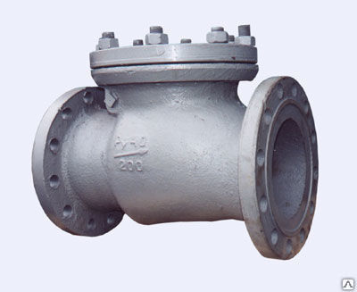 Клапан стальной обратный поворотный фланцевый 19с53нж (КОП-40) Ду200 мм