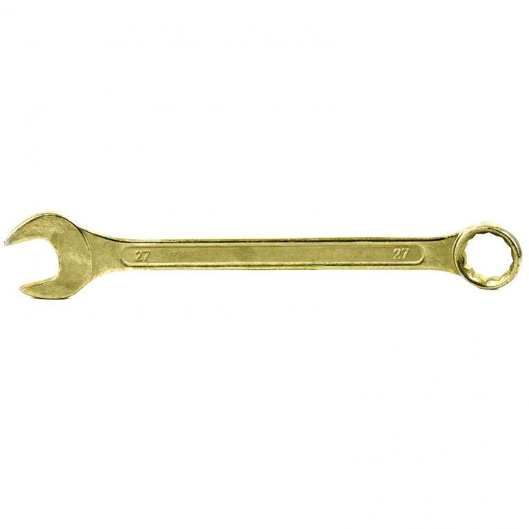 Ключ комбинированный 27 мм, желтый цинк Сибртех
