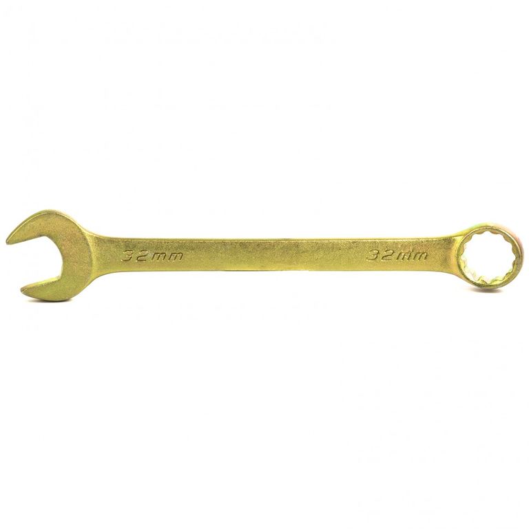 Ключ комбинированный 32 мм, желтый цинк Сибртех