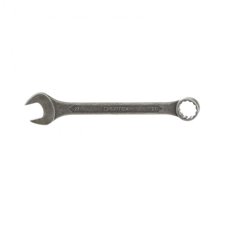 Ключ комбинированный 27 мм, CrV, фосфатированный ГОСТ 16983 Сибртех