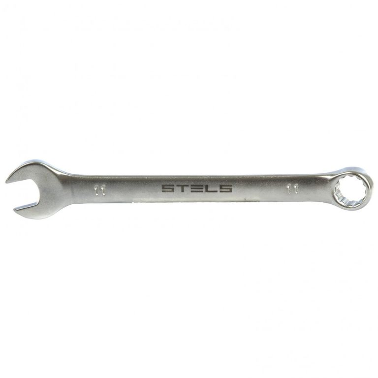 Ключ комбинированный 11 мм, CrV, матовый хром Stels