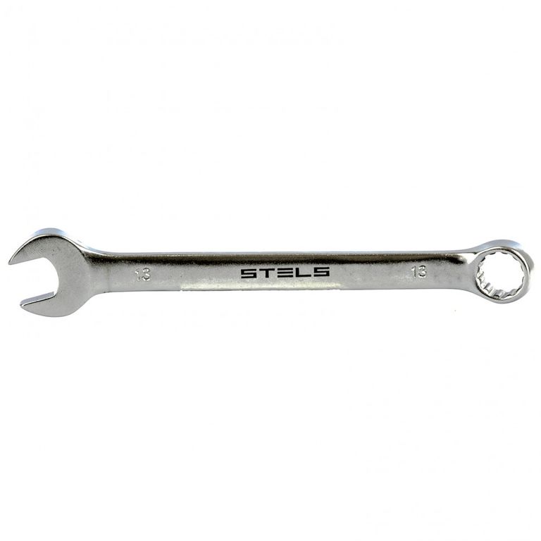Ключ комбинированный 13 мм, CrV, матовый хром Stels
