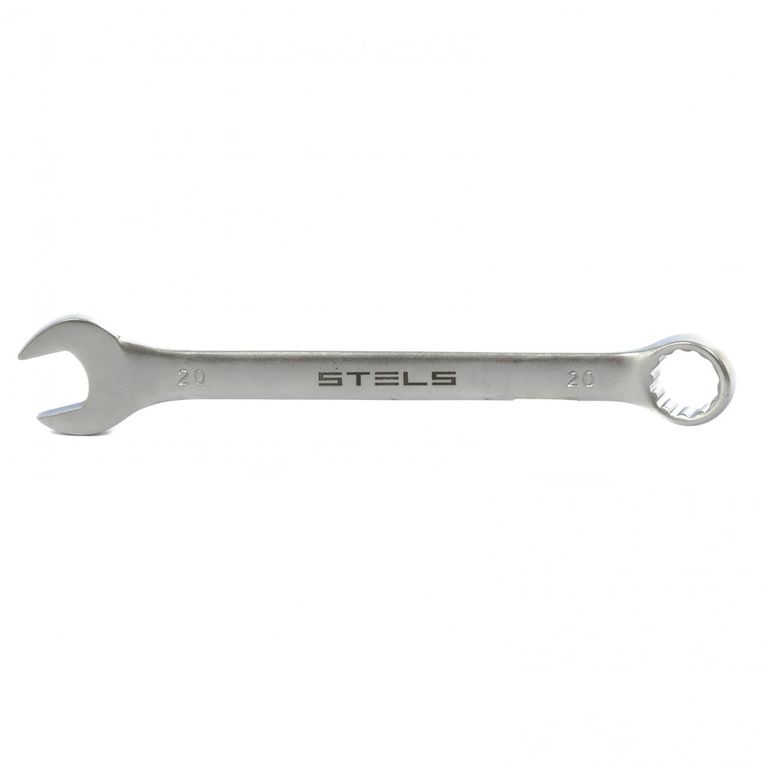 Ключ комбинированный 20 мм, CrV, матовый хром Stels