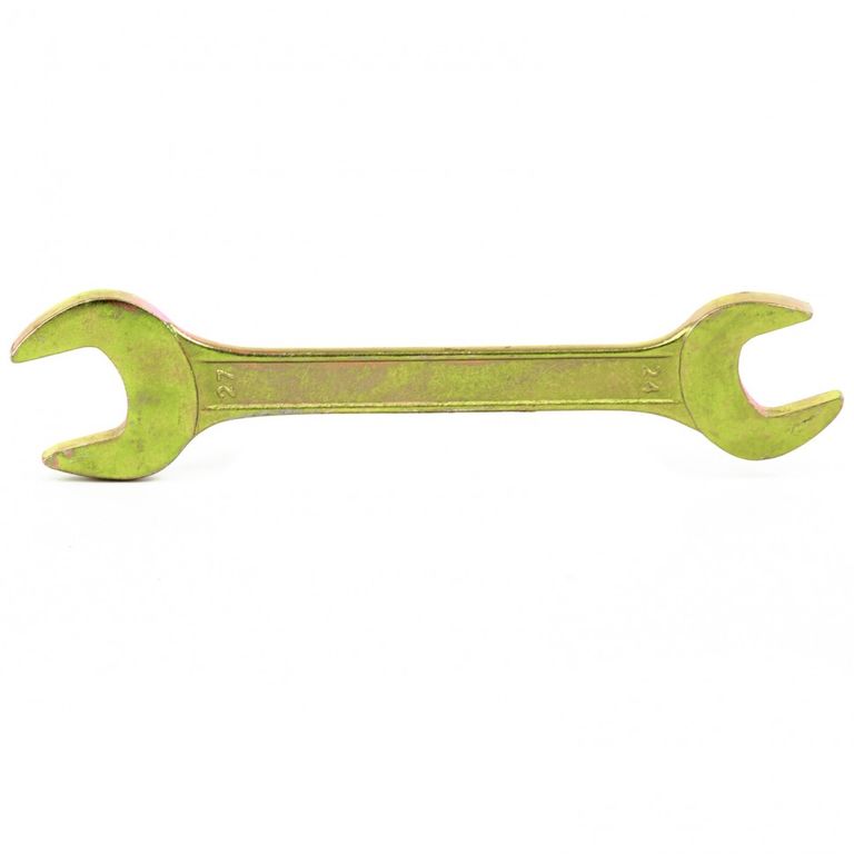 Ключ рожковый 24 х 27 мм, желтый цинк Сибртех