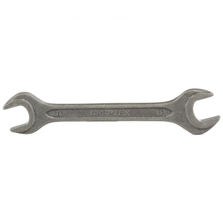 Ключ рожковый 14 х 15 мм, CrV, фосфатированный ГОСТ 2839 Сибртех