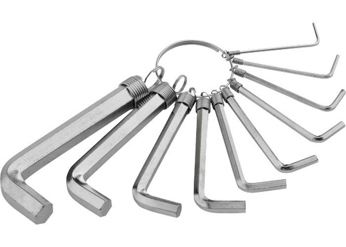 Набор ключей имбусовых HEX, 1.5-10 мм, CrV, 10 шт, никелированный на кольце Sparta 2
