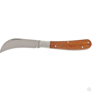 Нож садовый складной, изогнутое лезвие, 170 мм, деревянная рукоятка, Palisad #1