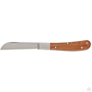 Нож садовый складной, прямое лезвие, 173 мм, деревянная рукоятка, Palisad #1
