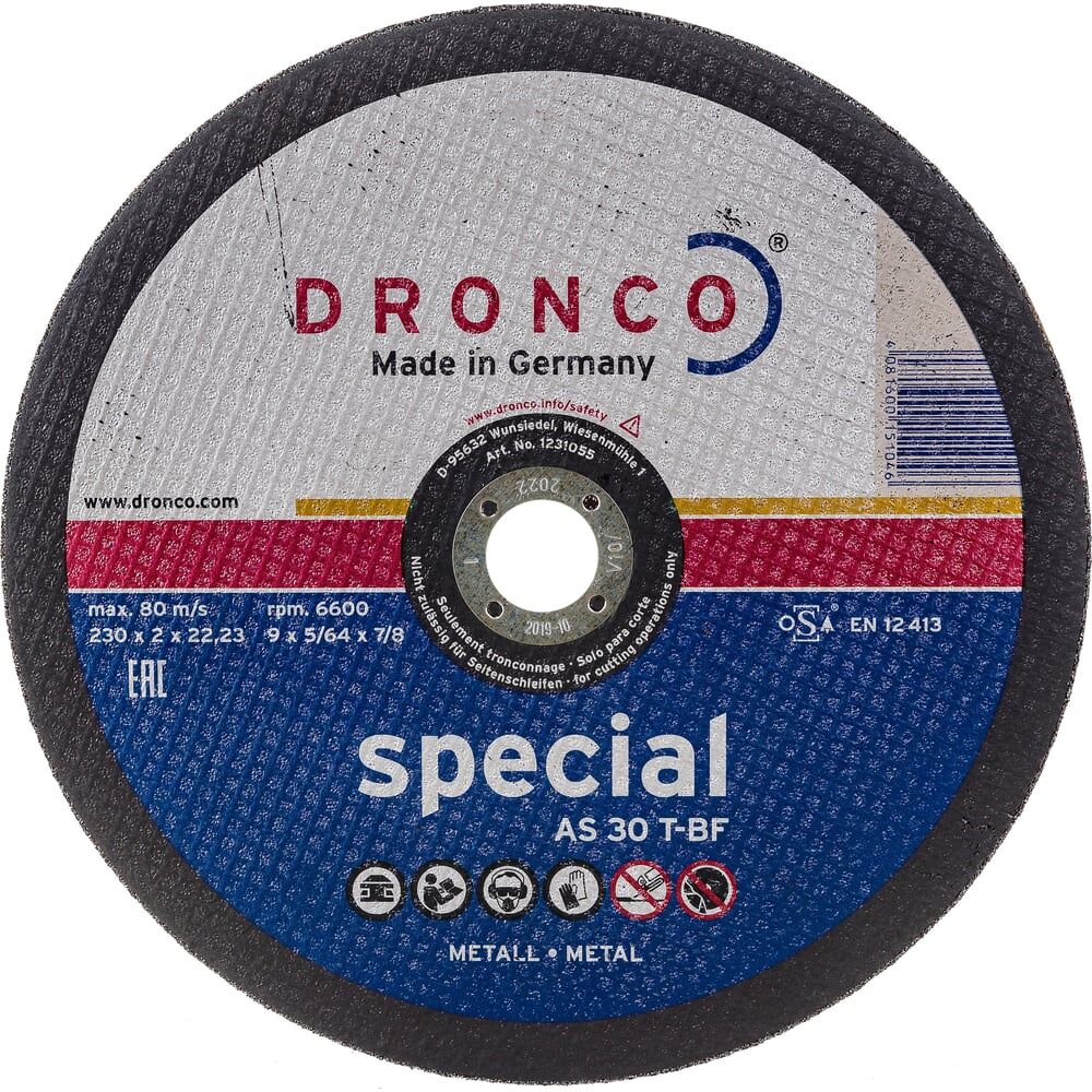 Диск отрезной по металлу DRONCO Special AS30T