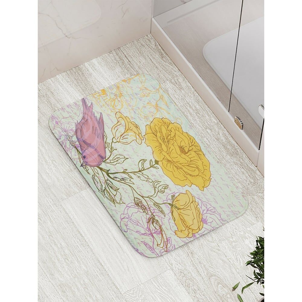 Противоскользящий коврик для ванной, сауны, бассейна JOYARTY Цветочная аномалия