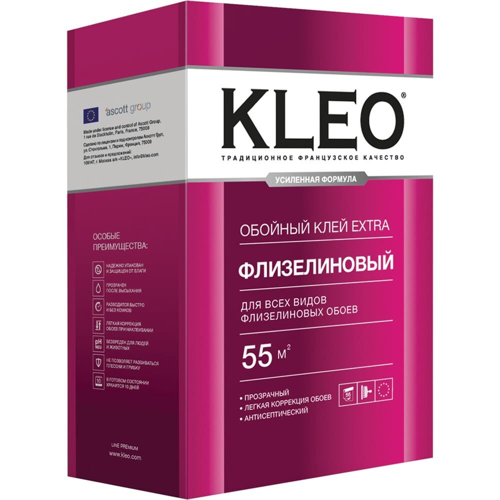 Сыпучий клей для флизелиновых обоев KLEO 030 EXTRA 55