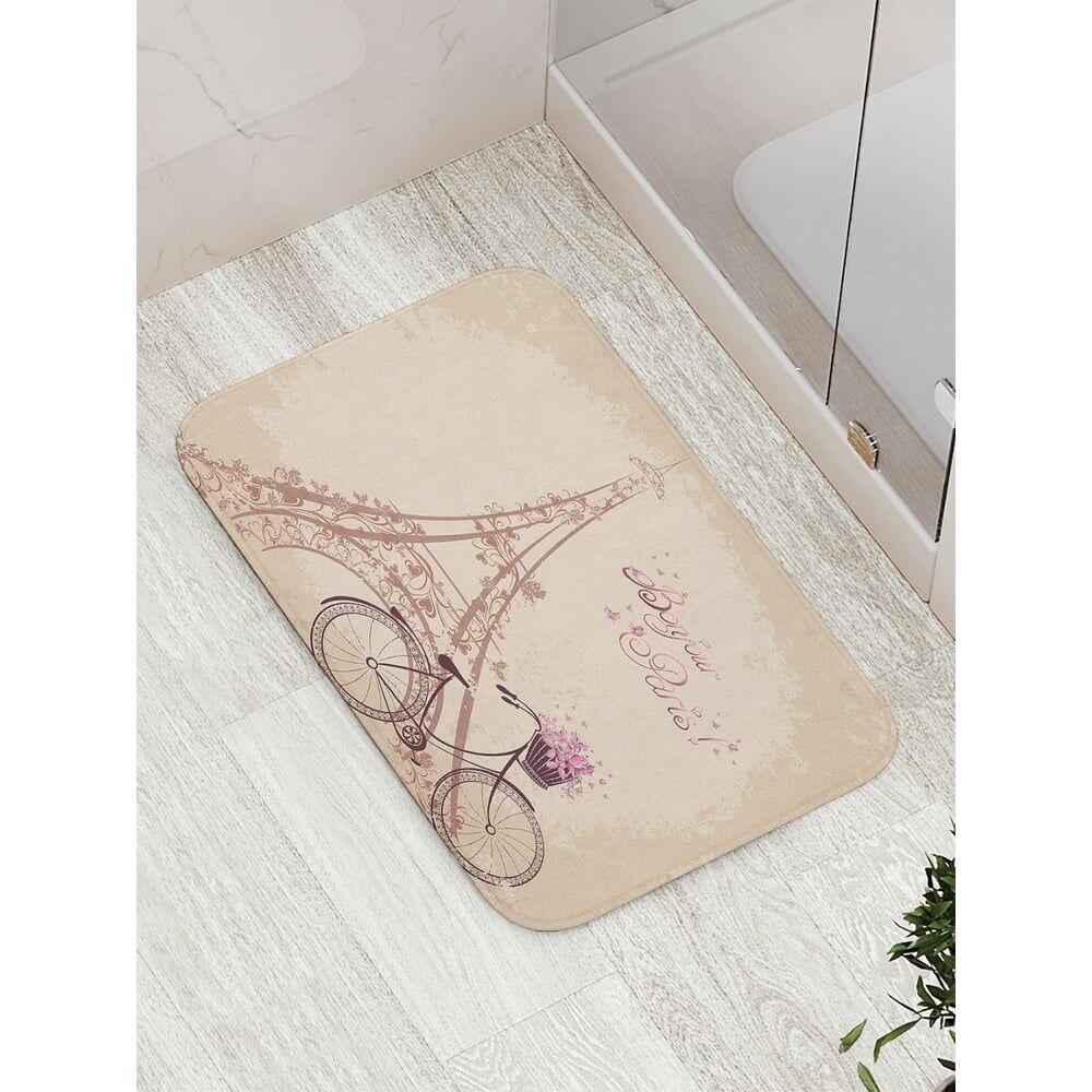 Противоскользящий коврик для ванной, сауны, бассейна JOYARTY В Париж на велосипеде