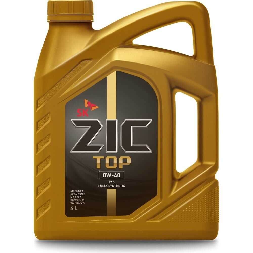 Синтетическое моторное масло zic TOP 0W-40 SM/CF