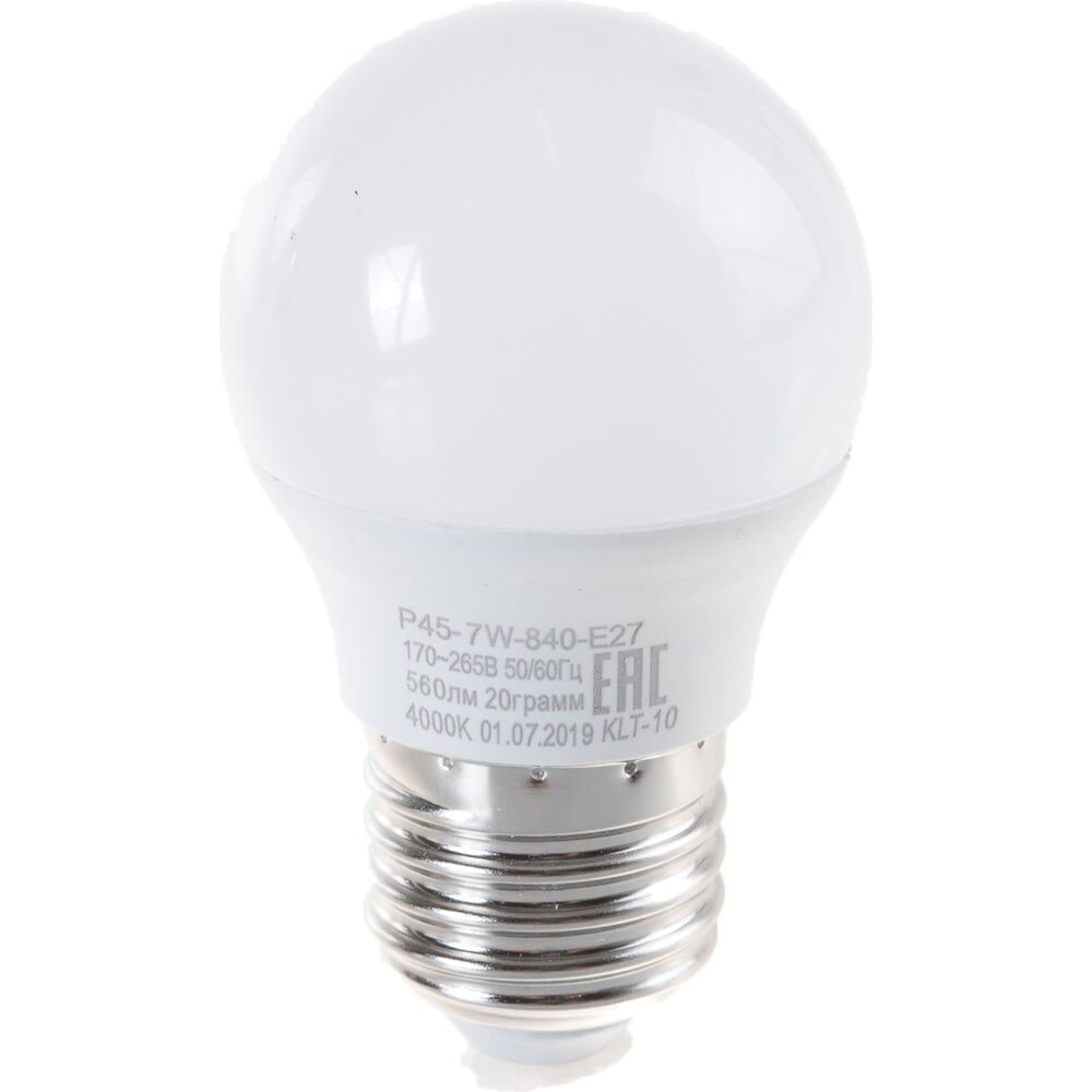 Светодиодная лампа ЭРА LED smd P45-7w-840-E27