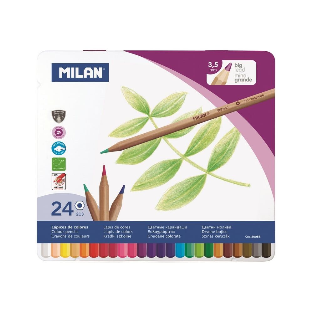 Шестигранные цветные карандаши Milan 80058 1035355
