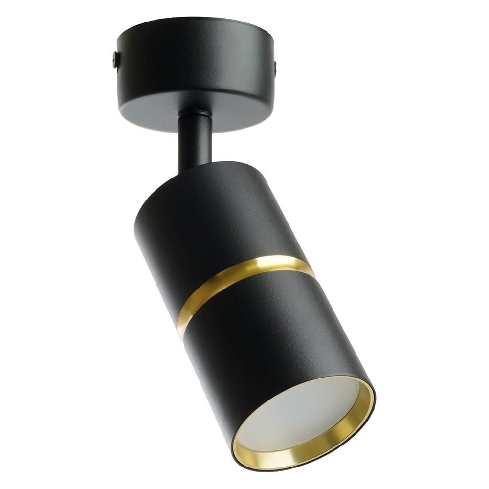 Настенно-потолочный светильник FERON ml1861 zen под лампу gu10, черный, золото