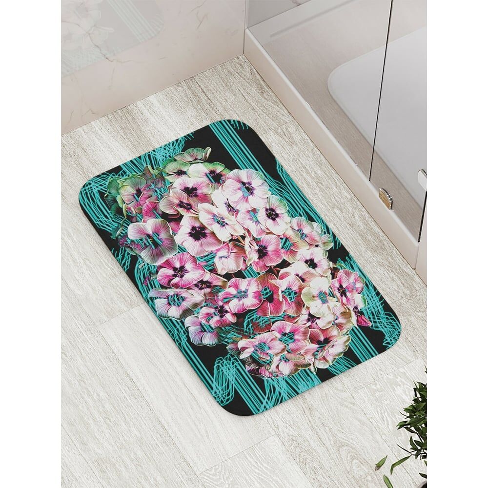 Противоскользящий коврик для ванной, сауны, бассейна JOYARTY Цветочное измерение