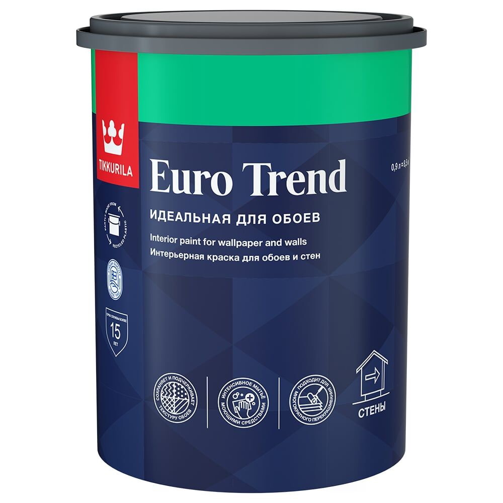 Интерьерная краска для обоев и стен Tikkurila EURO TREND