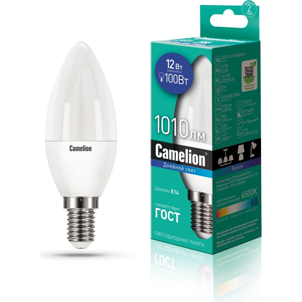 Светодиодная лампа Camelion LED12-C35/865/E14