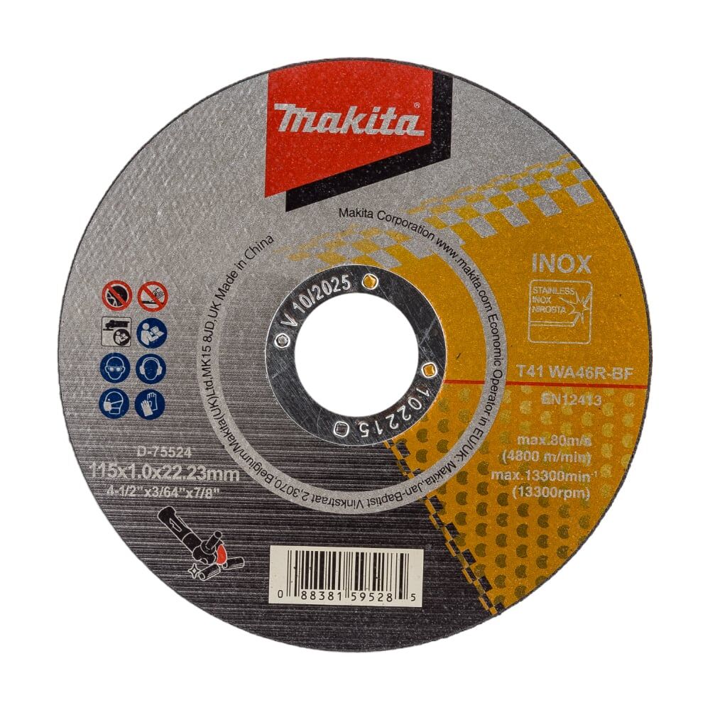 Отрезной диск абразивный для стали/нержавеющей стали Makita D-75524