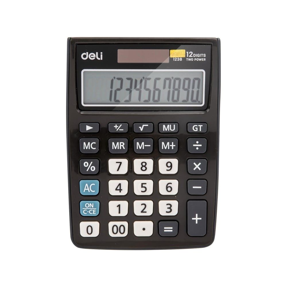 Настольный компактный калькулятор DELI e1238black