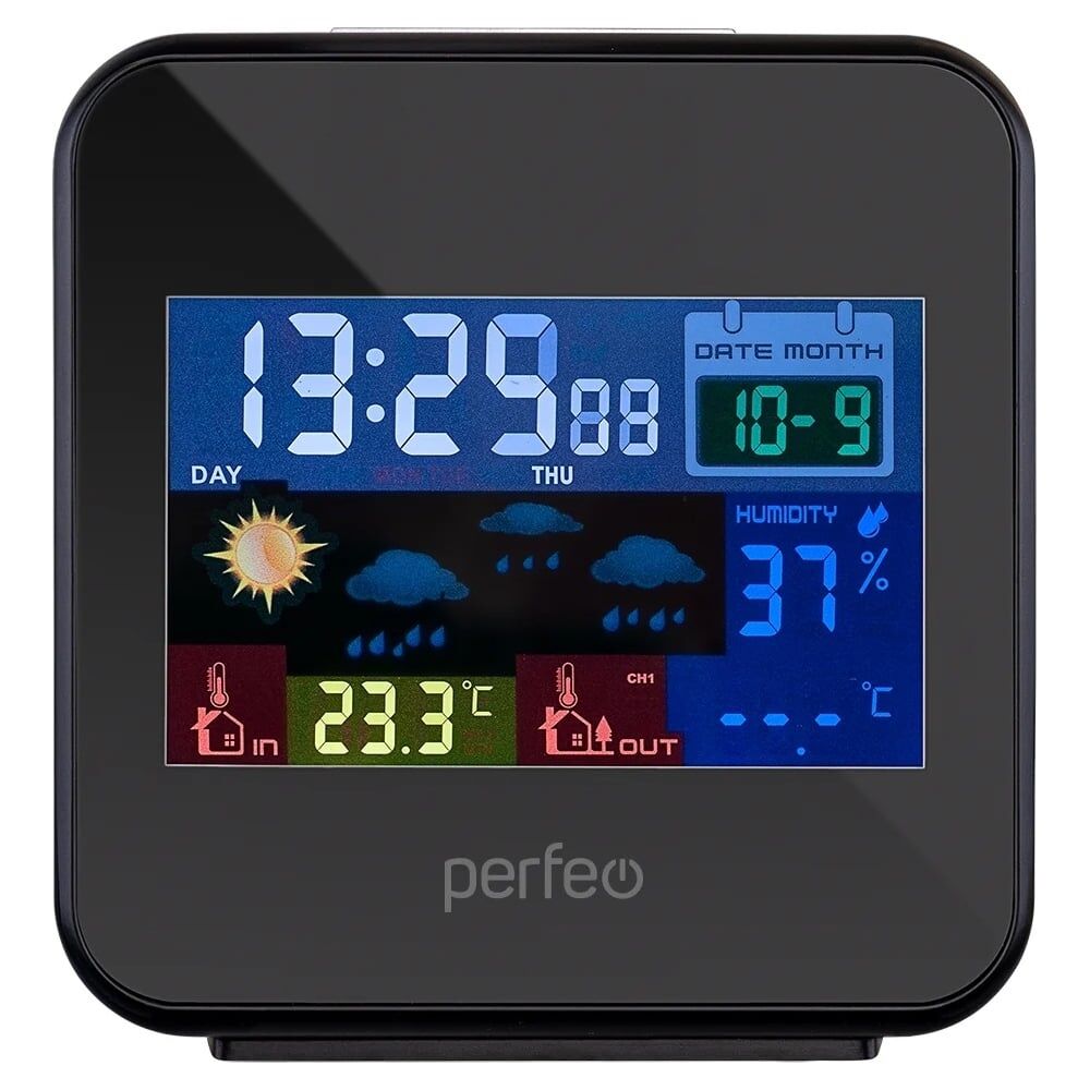 Часы-метеостанция Perfeo Blax PF-622BS