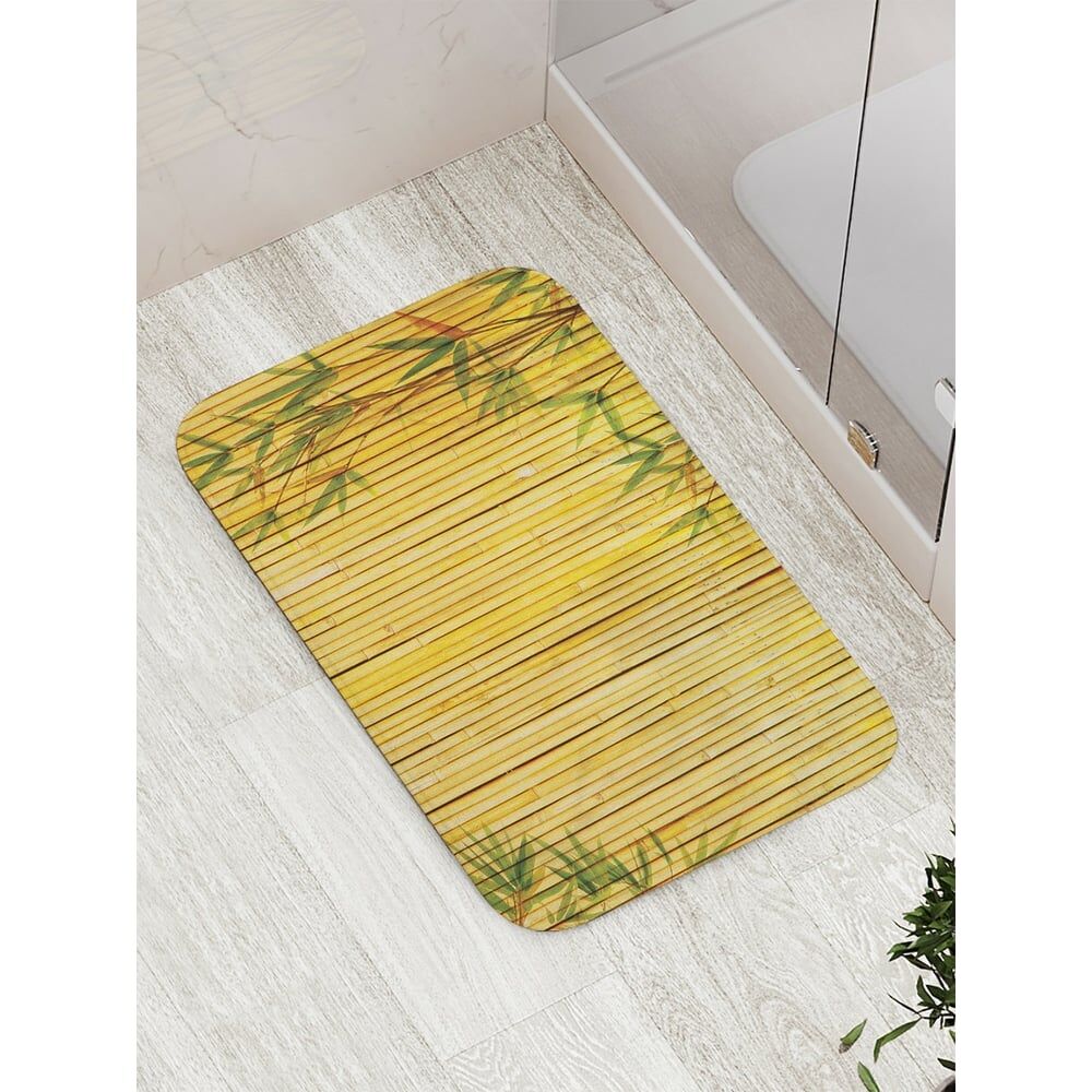 Противоскользящий коврик для ванной, сауны, бассейна JOYARTY Бамбуковое заграждение с листьями