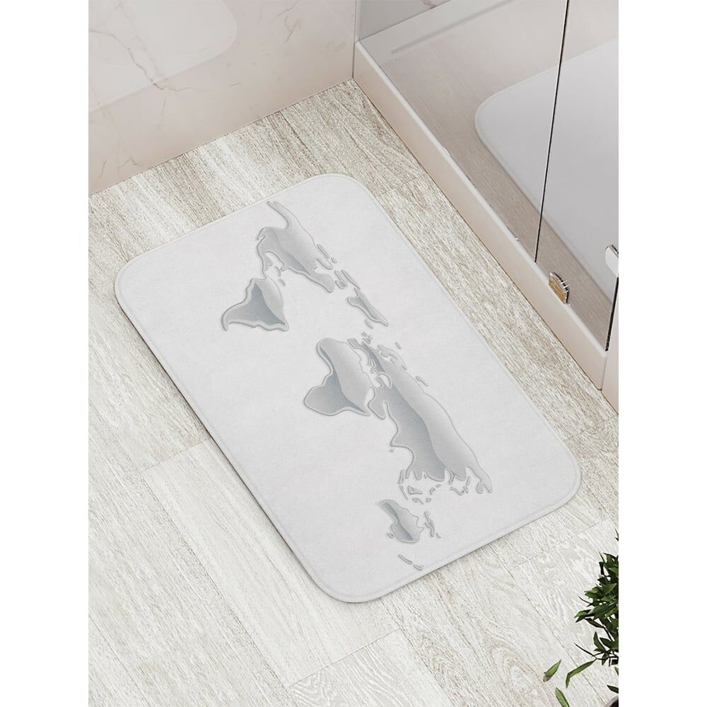 Противоскользящий коврик для ванной, сауны, бассейна JOYARTY Серебряная карта