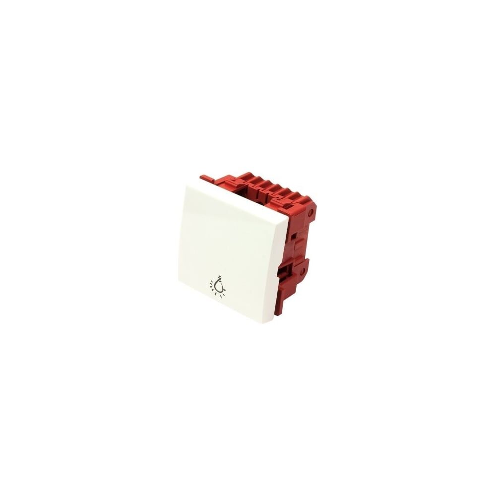 Одноклавишный выключатель LANMASTER LAN-EC45x45-S1L-WH