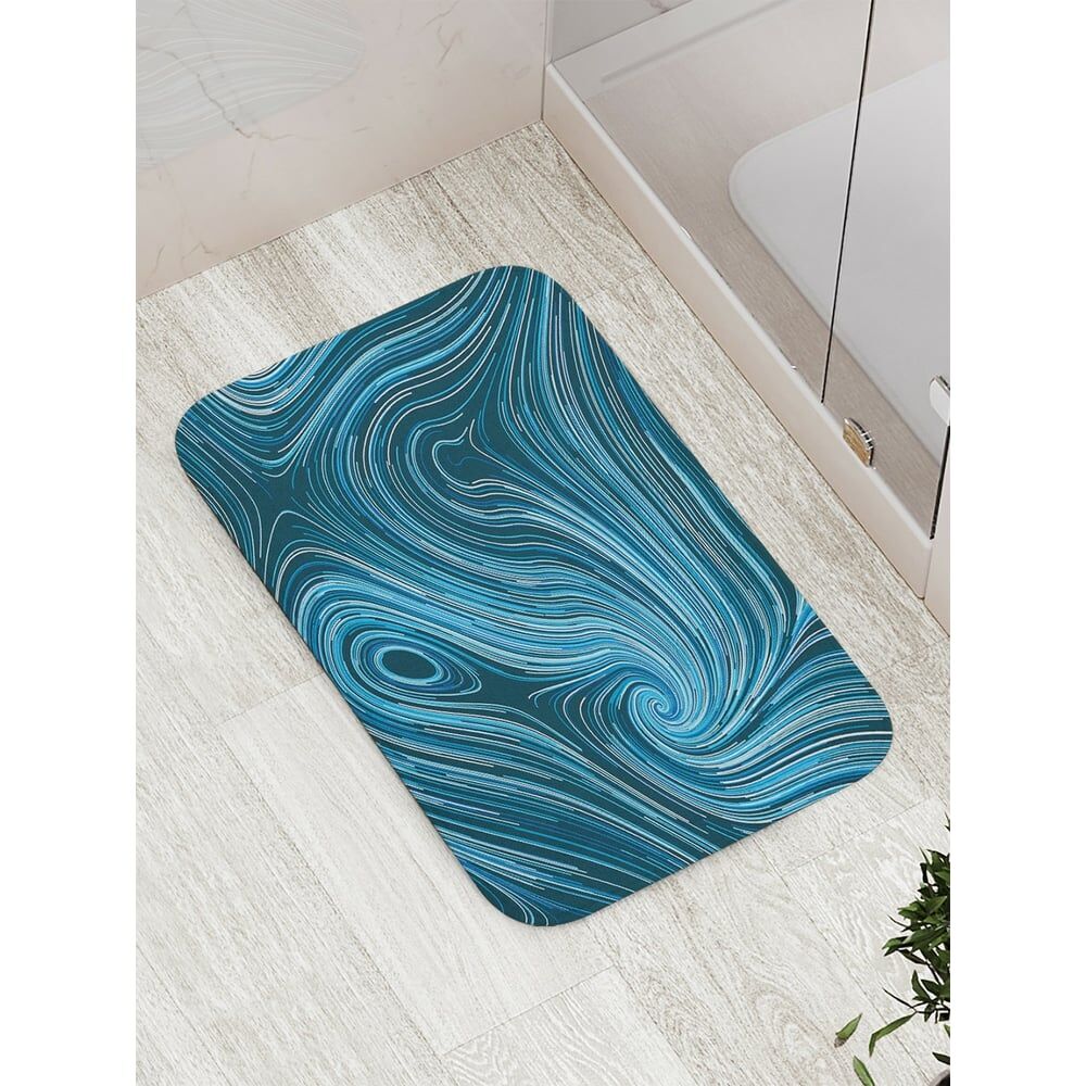 Противоскользящий коврик для ванной, сауны, бассейна JOYARTY Синие вихри