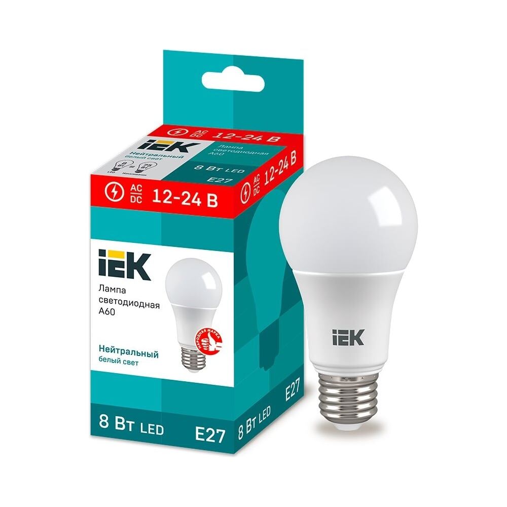 Светодиодная лампа IEK LLE-A60-08-12-24-40-E27