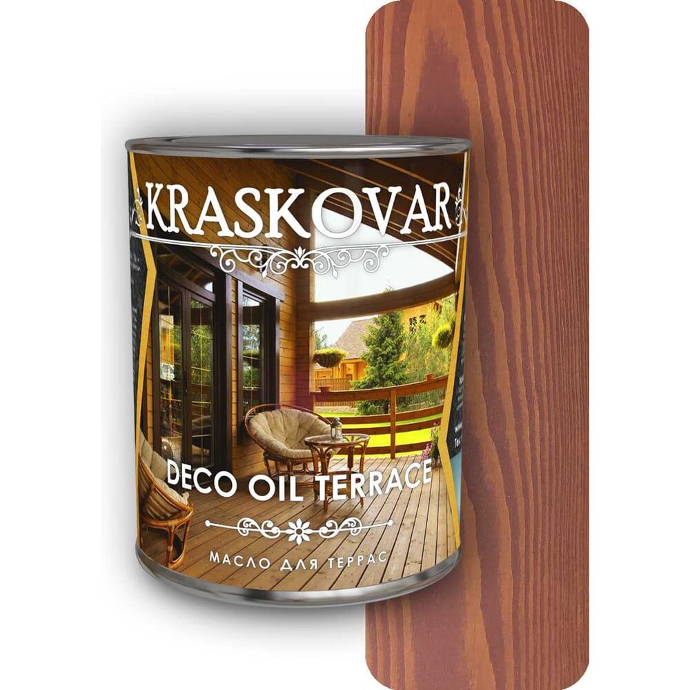 Масло для террас Kraskovar вишня, 0.75 л