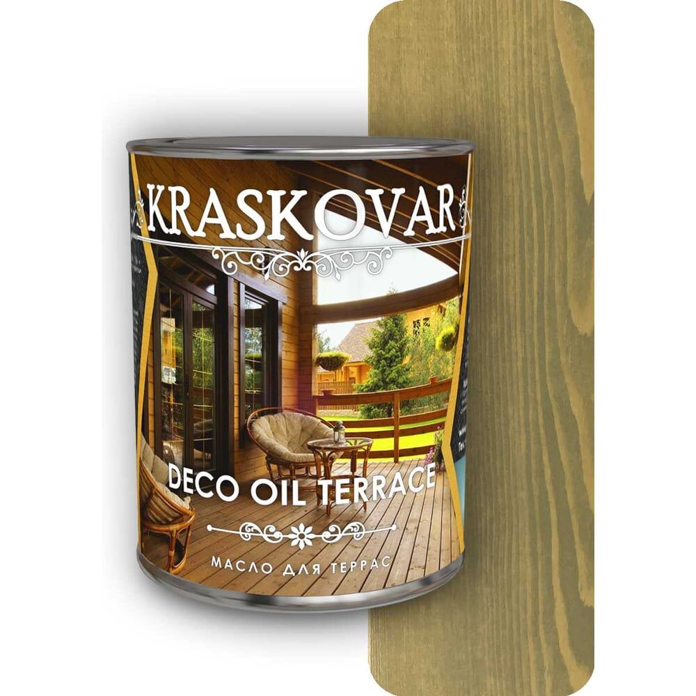 Масло для террас Kraskovar бамбук, 0.75 л