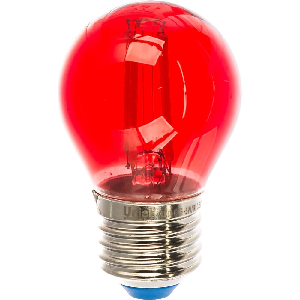 Светодиодная лампа Uniel LED-G45-5W/RED/E27 GLA02RD