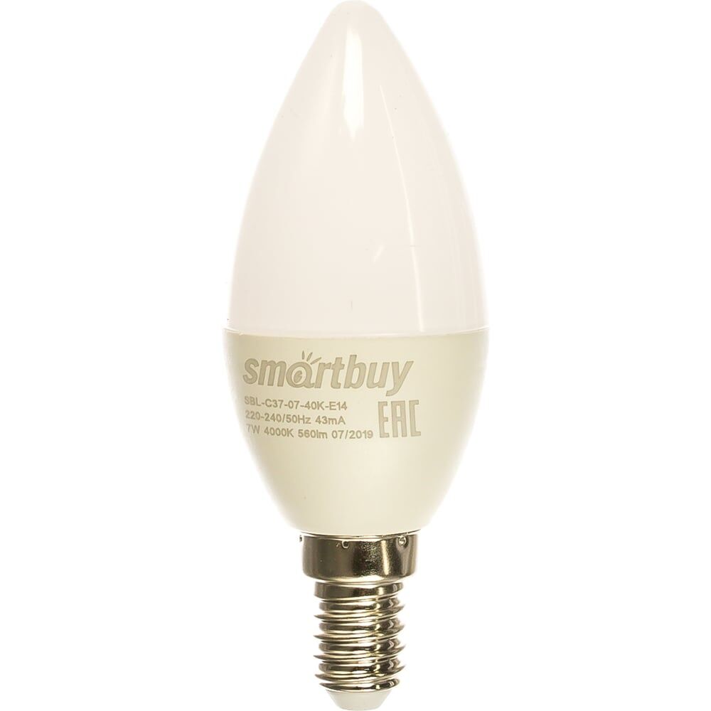 Светодиодная лампа Smartbuy SBL-C37-07-40K-E14