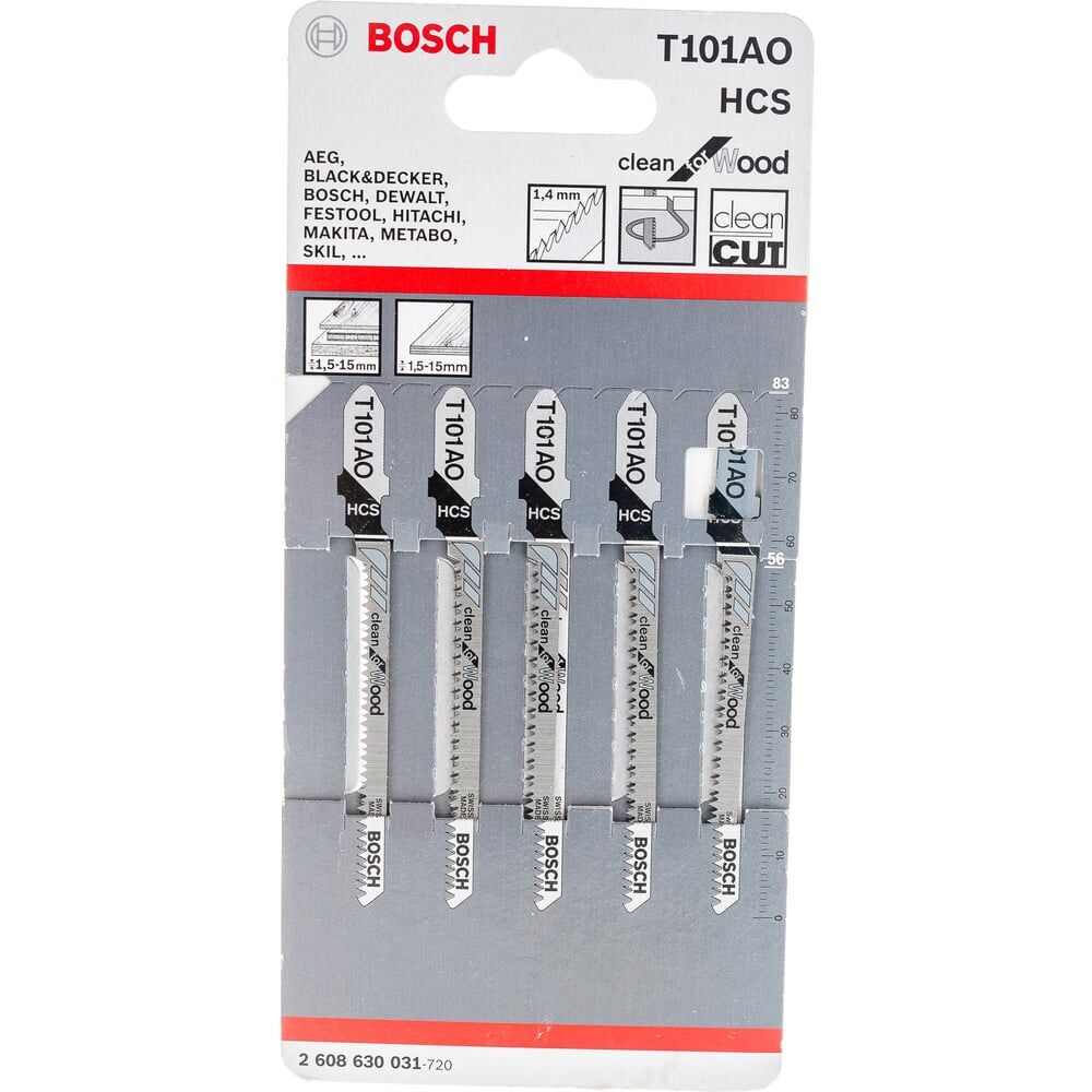 Пилки для лобзиков Bosch T101AO 2608630031