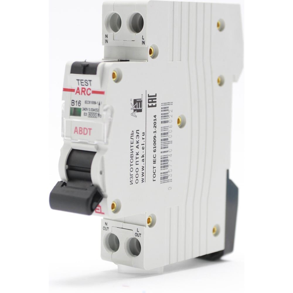 Автоматический выключатель дифференциального тока AKEL АВДТ ARC-1P+N-B16-30mA-ТипAC