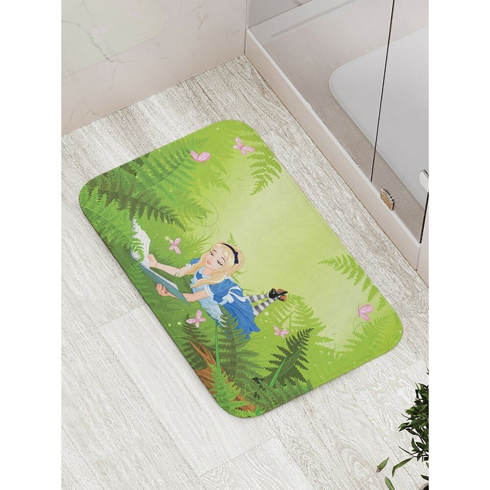Противоскользящий коврик для ванной, сауны, бассейна JOYARTY Алиса в зарослях