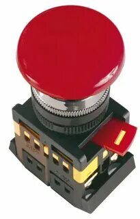 Кнопка "Грибок" с ключом красный d22 мм 1р